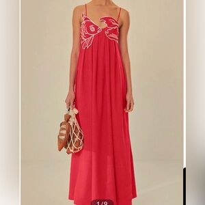 Farm Rio (knock off) Red Koi Dress (M)